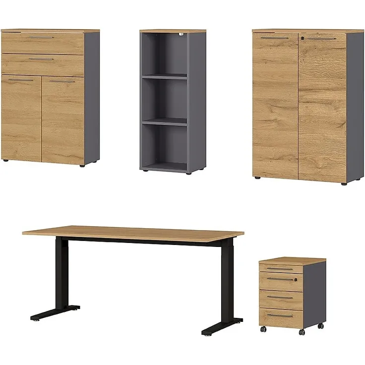 GERMANIA Bürokombination AGENDA BHT 467x120x80 cm bunt Komplett-Büro Büro