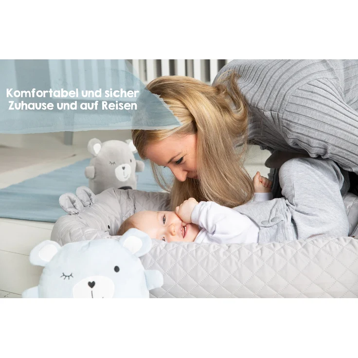 roba Babylounge 'roba Style' - Kuschelnest mit Häschen-Gesicht Sammy - Wickelauflage - Grau – Bild 3