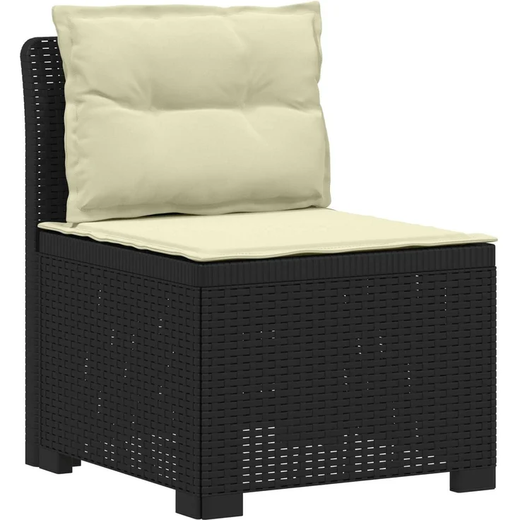 vidaXL 5-Sitzer Gartensofa mit Kissen Rattan-Look PP Anthrazit 3443906 – Bild 4