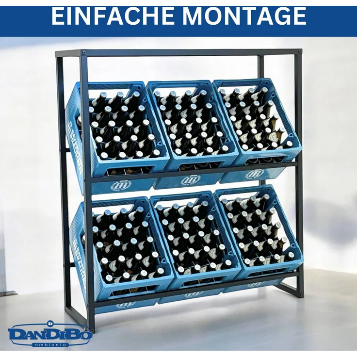 DanDiBo Getränkekistenregal 6 Kisten mit Ablage Metall Stabil 96435 100 cm Getränkeregal Kistenregal – Bild 5
