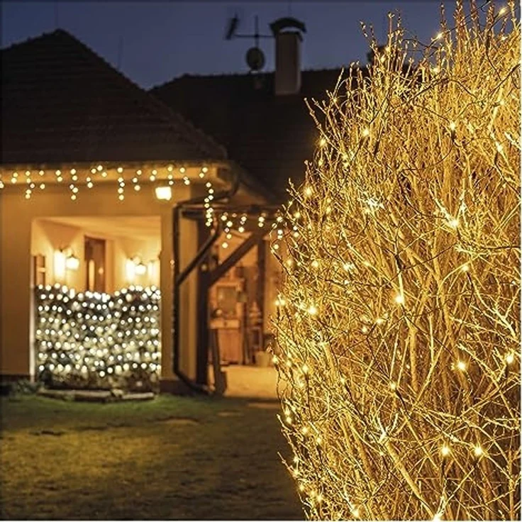 EMOS Connect System 2m Lichternetz Standard, Weihnachtslichterkette mit 160 LEDs, Erweiterungskomponent C (ohne Verbindungskabel und Adapter), IP44 für Innen und Außen, Warmweiß – Bild 5
