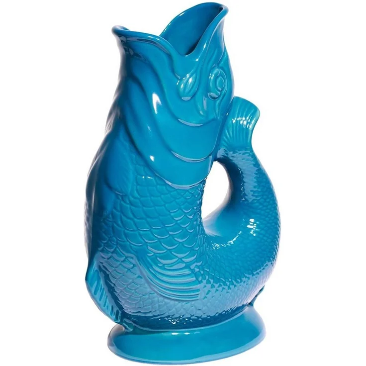 Gluckigluck Wasserkaraffe, (Original Gluggle Jug aus England), mit Gluckergeräusch, handgefertigt, ikonisches Fisch-Design, 1,2 L – Bild 2