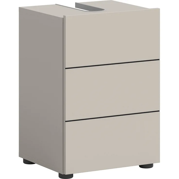 Waschbeckenunterschrank (B/H/T: 38x56x34 cm) in Kaschmir Nachbildung und schwarz