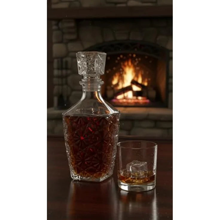 Provance Karaffe Whiskey Karaffe aus Glas Verschluss 900ml, (Set, 1x Flasche 1x Deckel), 900ml Fassungsvermögen – Bild 3