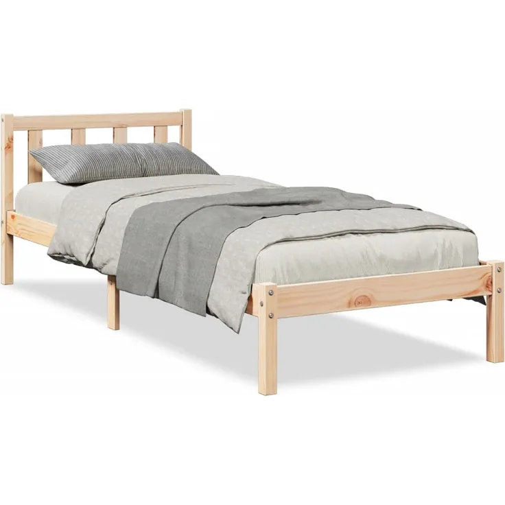 Einzelbetten, Betten für Erwachsene, Massivholzbett Extra Lang ohne Matratze 90x220 Kiefernholz de511