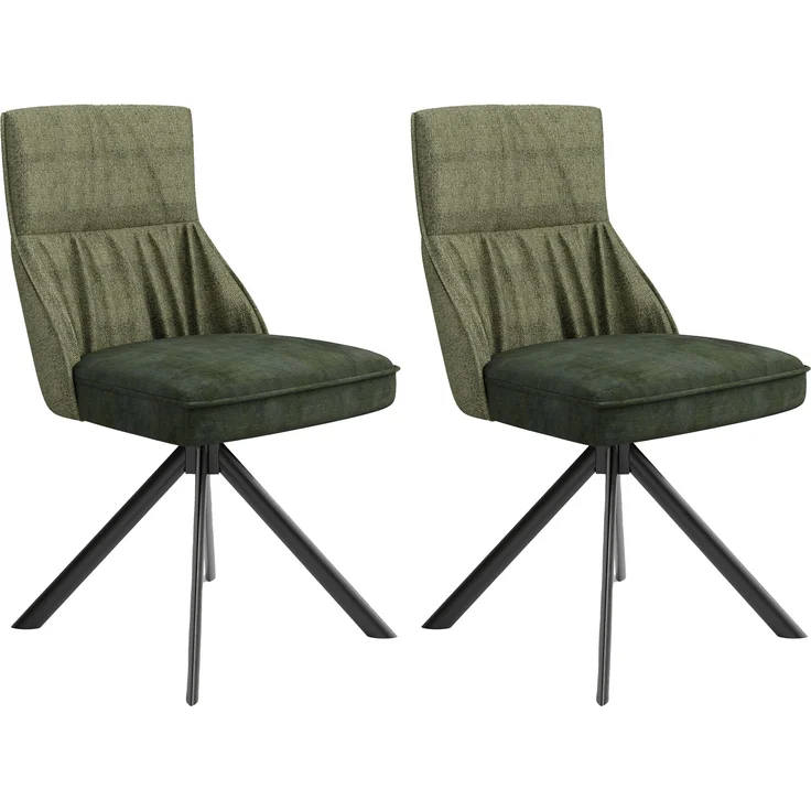 Stuhl >CALIFORNIA< 2er-Set in grün aus Webstoff/Velvet 50x89x56 cm (BxHxT) – Bild 1