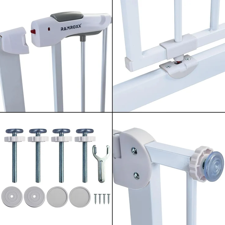 Absperrgitter Treppenschutzgitter weiß für 105-135cm Durchgang 110cm Hoch – Bild 8