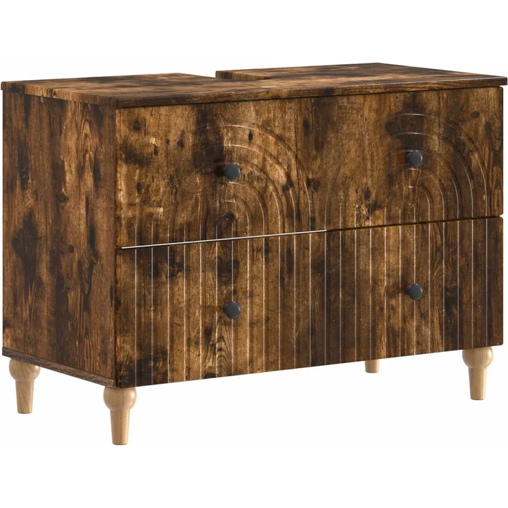 vidaXL 2-teiliges Badezimmer Schrank Set ALKMAAR Raucheiche 3417671 – Bild 3