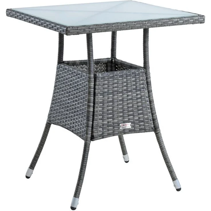 Polyrattan Beistelltisch Balkontisch 57 cm Rattan Tisch Gartentisch Anthrazit – Bild 5