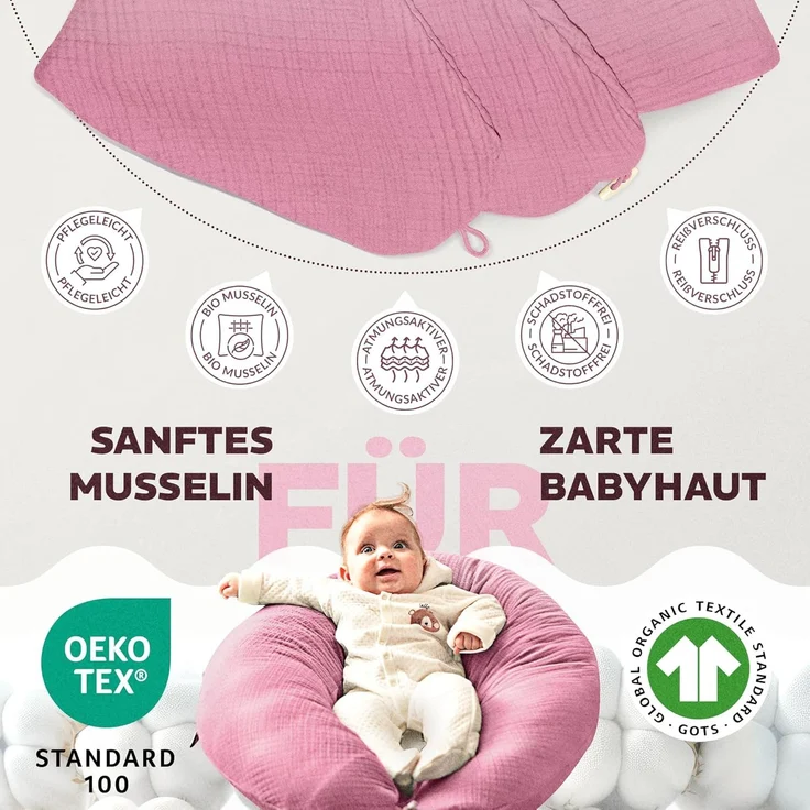 SEI Design Stillkissenbezüge Bezug Stillkissenbezug Musselin, 100% Baumwolle – Bild 4