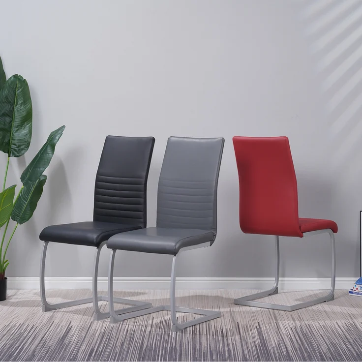 Albatros Freischwinger Stühle 4er Set MURANO, Grau - Esszimmerstuhl Schwingstuhl, modernem Design, Kunstleder-Bezug, dicke Polsterung - Küchenstuhl, Polsterstuhl, Stuhl Esszimmer Esstisch – Bild 10