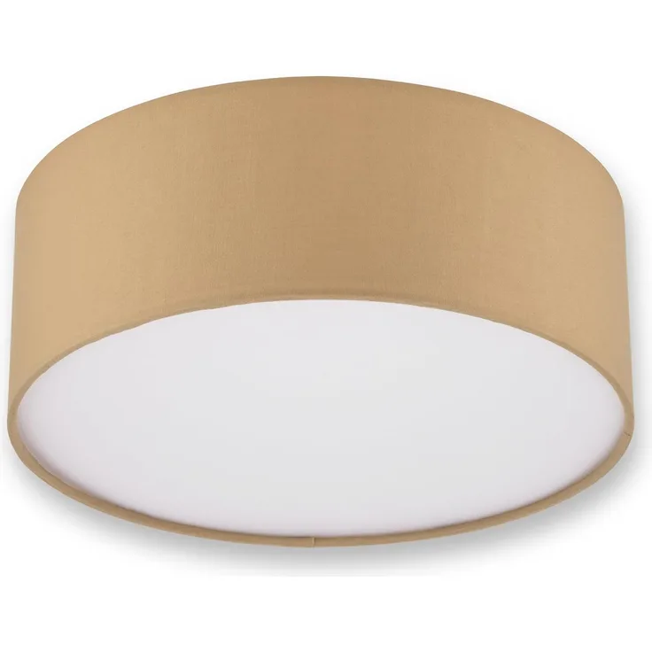 REV Deckenleuchte - Deckenlampe rund 30cm mit Stoff-Lampenschirm im modernen Look – ideal für Schlafzimmer, Wohnzimmer & Kinderzimmer, jute