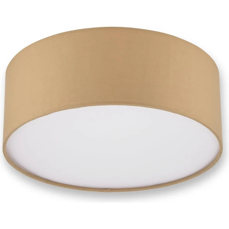 REV Deckenleuchte - Deckenlampe rund 30cm mit Stoff-Lampenschirm im modernen Look – ideal für Schlafzimmer, Wohnzimmer & Kinderzimmer, jute
