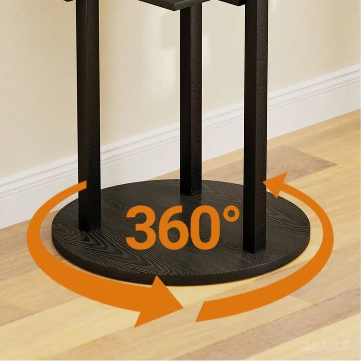 Yorbay Garderobenständer 360° drehbarer mit Ganzkörperspiegel & Haken, multifunktionaler Kleiderständer, 174x40cm – Bild 4