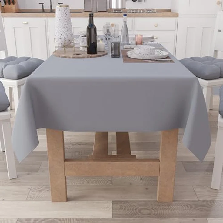Petti Artigiani Italiani - Tischdecke, Küchentischdecke aus Baumwolle, einfarbig, quadratisch, grau, für 4 Plätze (140 x 140 cm) – Bild 2