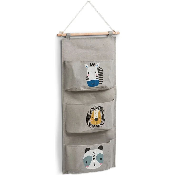 Hängeorganizer für Spielzeuge mit niedlichen Tieren für Kinder, 60 × 20 cm, ZELLER