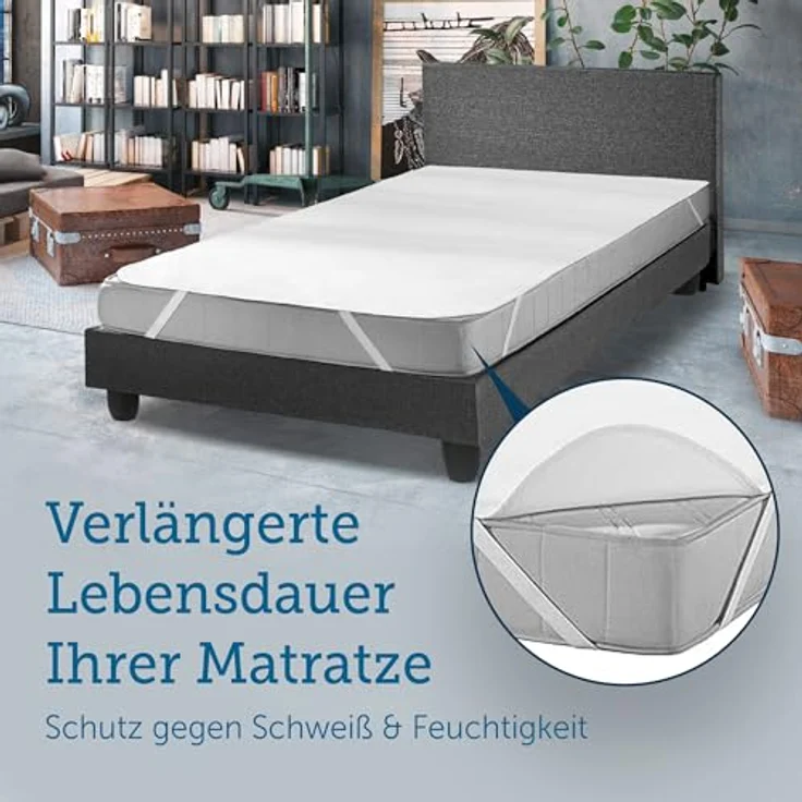 Matratzenauflage PU-Sandwich, 90x200 cm, 140x200 cm und weiteren Größen SETEX, innenliegende Nässesperre, Allergiker geeignet (Hausstauballergiker) – Bild 3