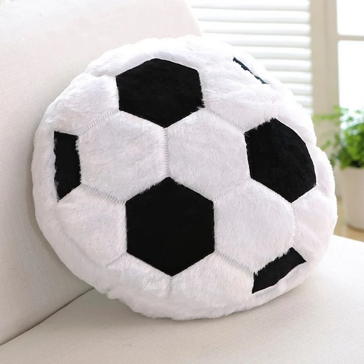 FOUORTUNATE-BEE Dekokissen Plüsch weiche Flauschige Fußball Rückenkissen Sitzkissen, Fußball kreative Zimmer Dekorationen Geschenk für Fußballliebhaber – Bild 1