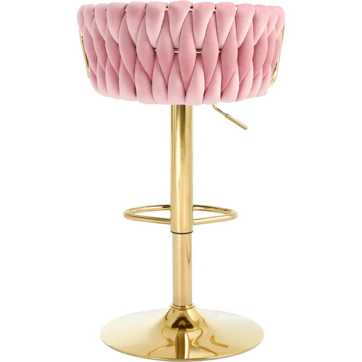 Elegante Bar-Hocker,Soft-Kissen-Tisch-Hocker,Bequeme Sitze,Küchenstuhl,Kaffeestuhl(Es ist nur ein Bar Stuhl enthalten)--Rosa--50.5x49.5x98cm--YOUDENOVA – Bild 9