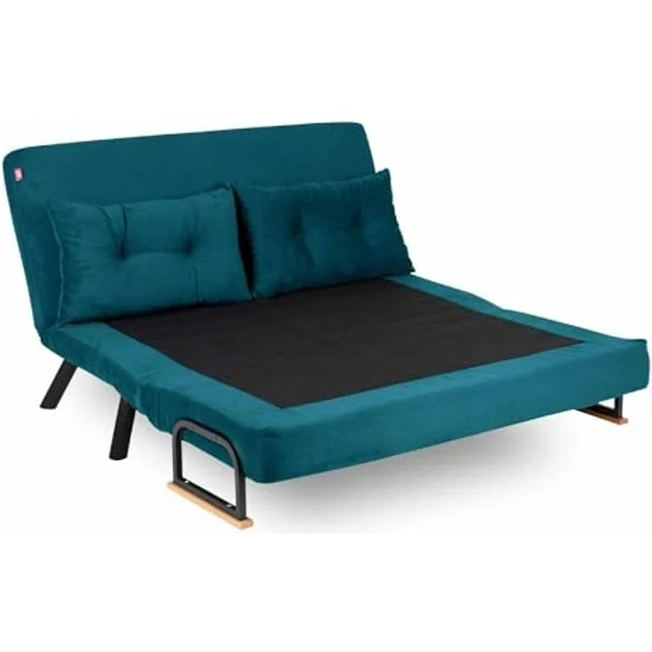 Dmora Schlafsofa 2-Sitzer Merak 133x78 cm Grün, Stauraum – Bild 4