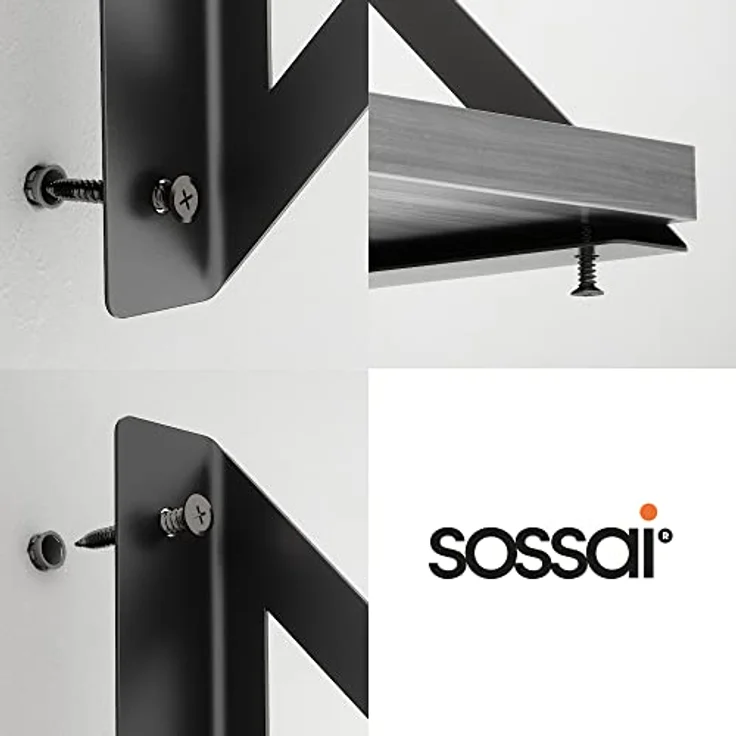 sossai® Wandregalhalter 2er Set Design Regalträger Truss in Schwarzmatt, 2-tlg. – Bild 7
