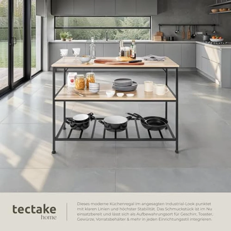 tectake Küchenregal Akeley, Einzelstück, Industrial Style – Bild 3