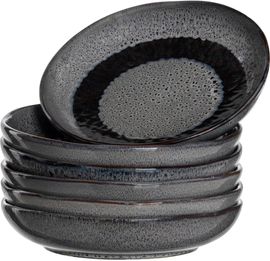 Leonardo MATERA Keramikteller 20,7 cm tief anthrazit 6er Set