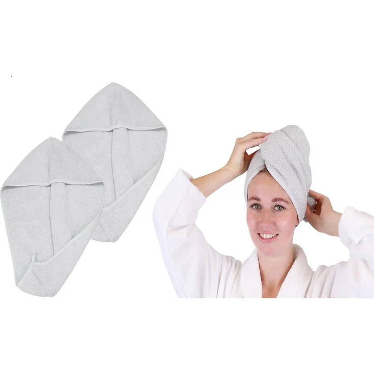 Betz Turban-Handtuch mit Knopf BERLIN Kopfhandtuch Haarturban, (2-St), mit Knopfverschluss