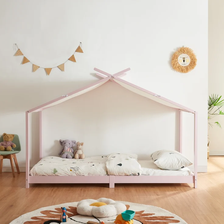 Kinderbett Brome mit Matratze 90x200 cm Rosa [en. casa] – Bild 2