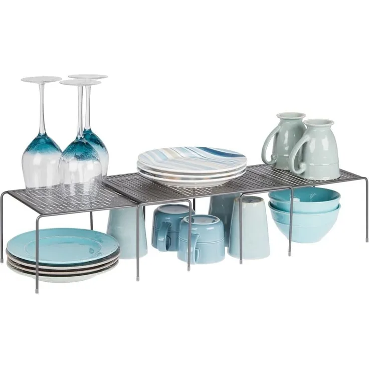 mDesign Küchenregal Abtropfgestell Aufbewahrung Organizer 3er Set Metall Grau