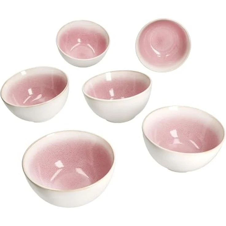 MamboCat Müslischale 6er Set Reactive Glaze Paris Müsli-Schale 400ml 6 Pers Pink Schüssel, Steingut – Bild 2