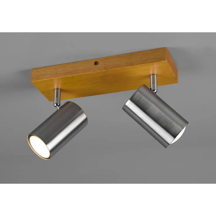 Deckenstrahler, Holz, Spots verstellbar L 26 cm