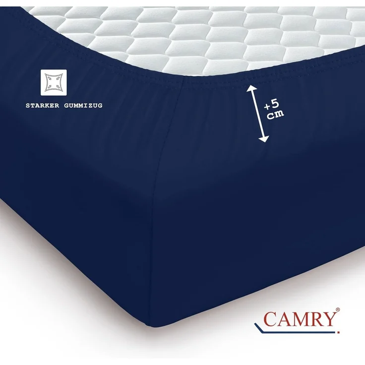 Camry Spannbettlaken CLASSIC Jersey 100% Baumwolle Spannbetttuch atmungsaktiv Gummizug, Jersey Baumwolle, Gummizug: rundum, 100% Baumwolle, alle Matratzenhöhen, atmungsaktiv, pflegeleicht – Bild 4