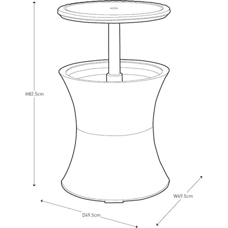 Keter Pacific Cool Bar, 3-in-1 Cocktailtisch, Couchtisch und Outdoor Eiskühler in Rattanoptik, UV-geschützt und wetterfest, braun, Kühlbox 30l Volumen – Bild 6
