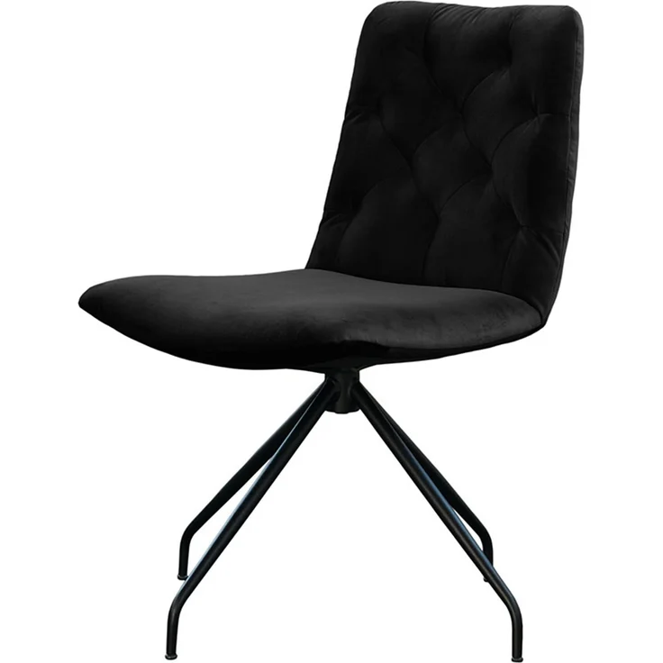 KAWOLA Stuhl NEW CHARME Drehstuhl Esszimmerstuhl Velvet schwarz 87 x 66 x 52 cm – Bild 3