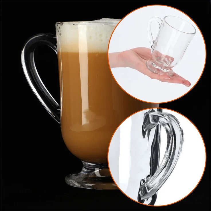 KADAX 12x Kaffee-Latte-Teegläser 300ml Glasset mit Griff – Bild 3