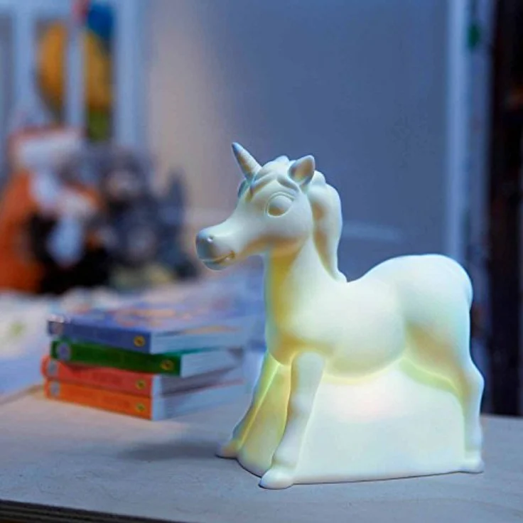 ThumbsUp! Stimmungslampe "Einhorn", Farbwechsel LED Nachttischlampe in Weiß, Druckfeder, 645 Blätter – Bild 6