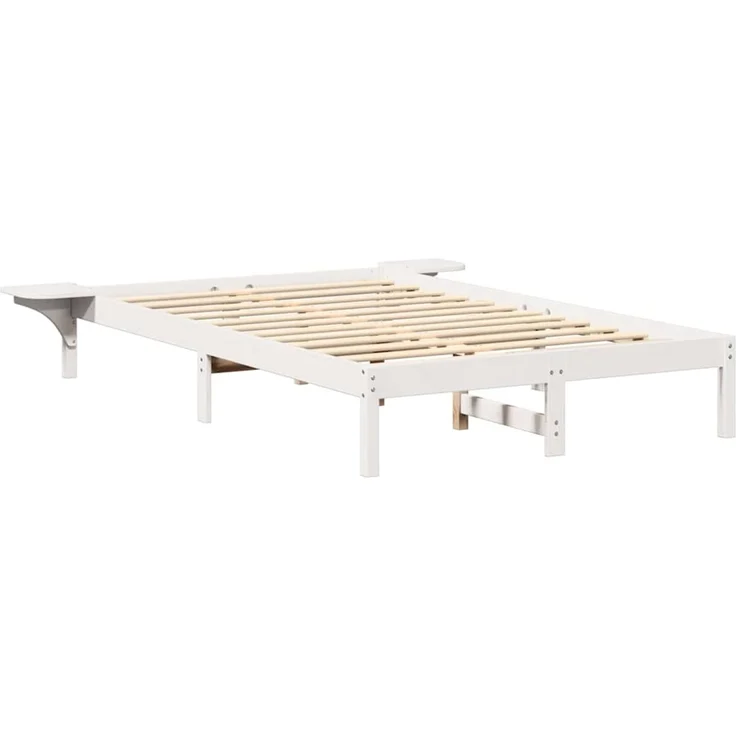 vidaXL Bettrahmen Weiß 120 x 200 cm Massives Kiefernholz 873191 – Bild 4