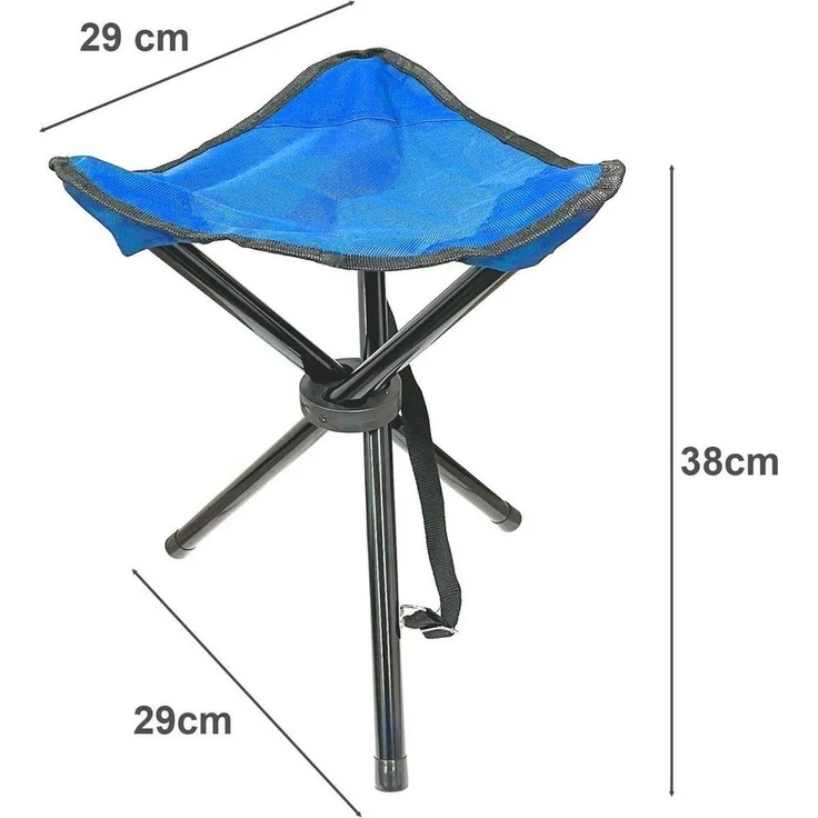 HAC24 Campinghocker Camping Hocker Falthocker Angelhocker Campingstuhl Dreibeinhocker, bis 80 kg inkl. Tragegurt und Klettverschluss – Bild 3