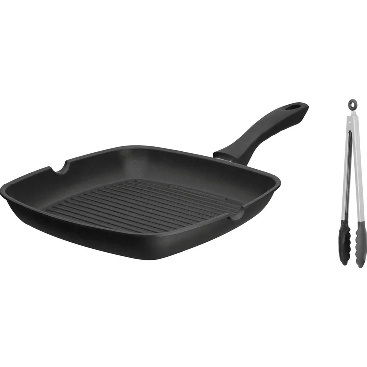 GSW Grillpfanne Grillmeister, Aluminiumguss (1-tlg), inklusive Servierzange, Induktion – Bild 3