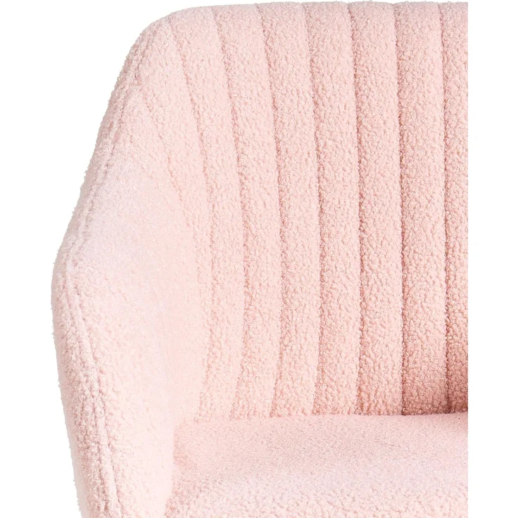 Schreibtischstuhl VENICE Bouclé Pastellrosa – Bild 9