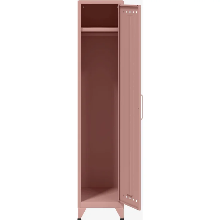 Bisley Fern Locker Garderobenschrank mit Kleiderstange und Hutfachboden, aus hochwertigem, nachhaltigem Stahl hergestellt, 16 mm große Design Lüftungslöcher auf allen Türen, moderner und industrieller Flair, mit integrierten Füßen, H 1800 x B 380 x T 5... – Bild 3