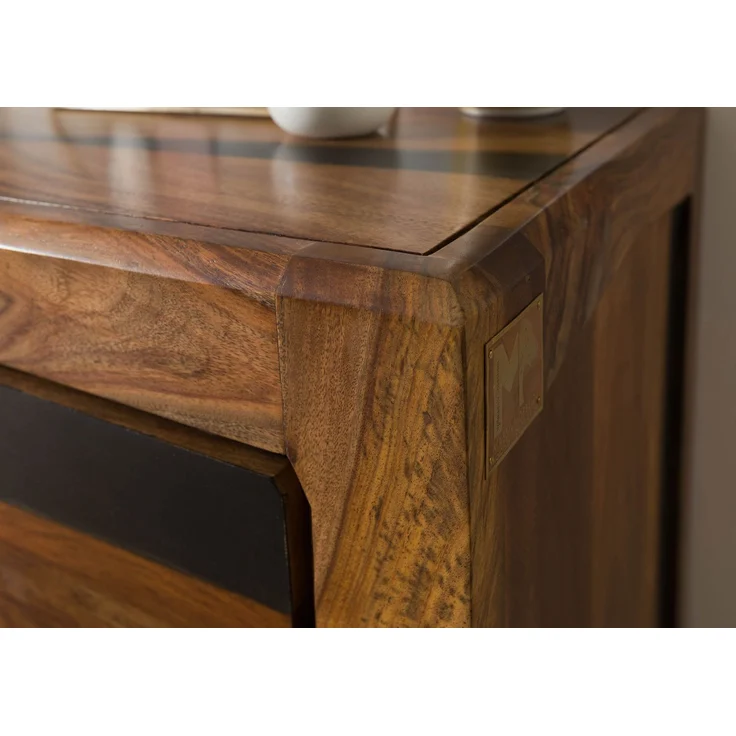 Sideboard Sheesham 110 x 45 x 80 dunkelbraun lackiert ANCONA #220 – Bild 7
