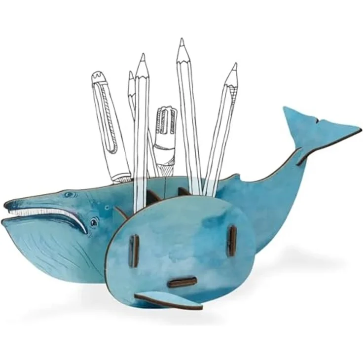Werkhaus - Stiftebox "Wal" Stiftehalter Stifteköcher Blauwal Wal Fisch WE2072 – Bild 4