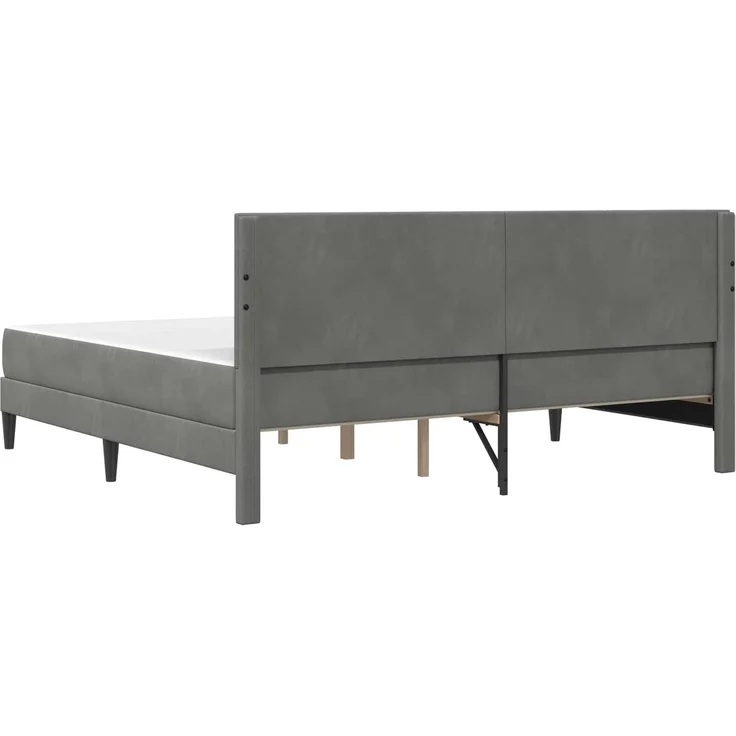 vidaXL Bettgestell mit Matratze Dunkelgrau 180x200 cm Samt 3415067 – Bild 8