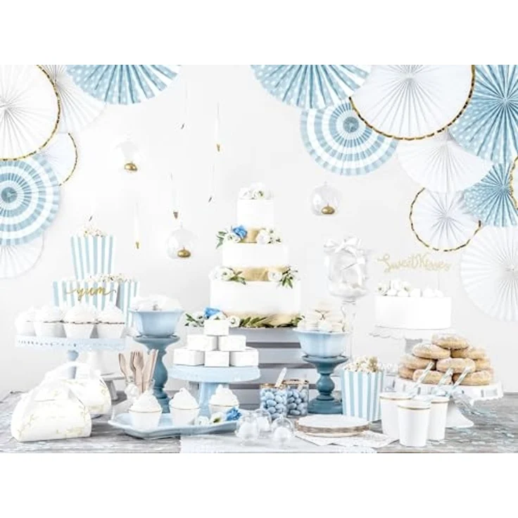 partydeco Geschenkbox, Mini Kuchenständer mit Glocke 5x7cm Kunststoff 3er Set Transparent – Bild 2
