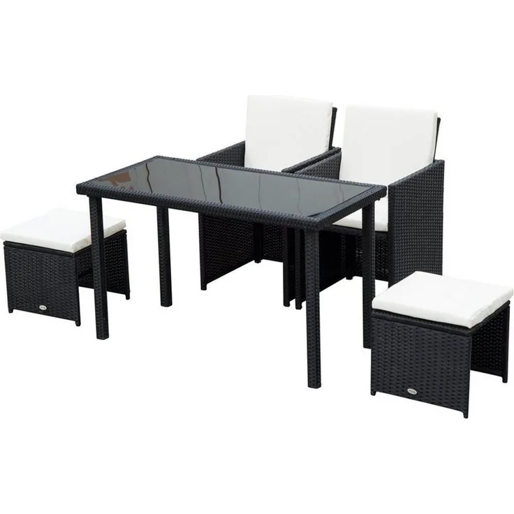 Outsunny Sitzgruppe Sitzgruppe aus Polyrattan geflecht