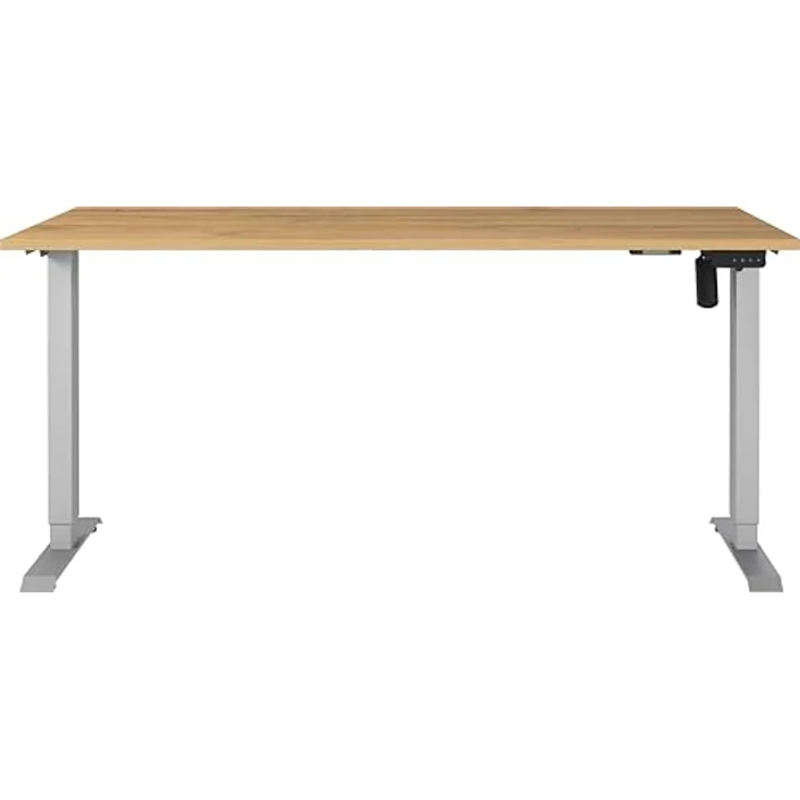 Germania Schreibtisch 8024-638, in Grandson-Eiche-Nb./Silber, elektr. höhenverstellbar, 160 x 119 x 80 cm (BxHxT) – Bild 4