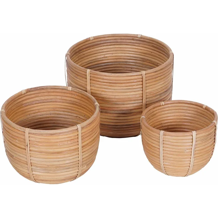 Rattan Korb Blumenkorb Cinta 3er Set – Bild 8