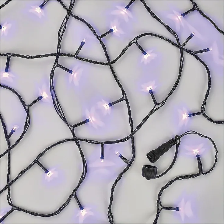 EMOS Connect System 10m Lichterkette Standard, Weihnachtslichterkette mit 100 LEDs, Erweiterungskomponent C (ohne Verbindungskabel und Adapter), IP44 für Innen und Außen, violett